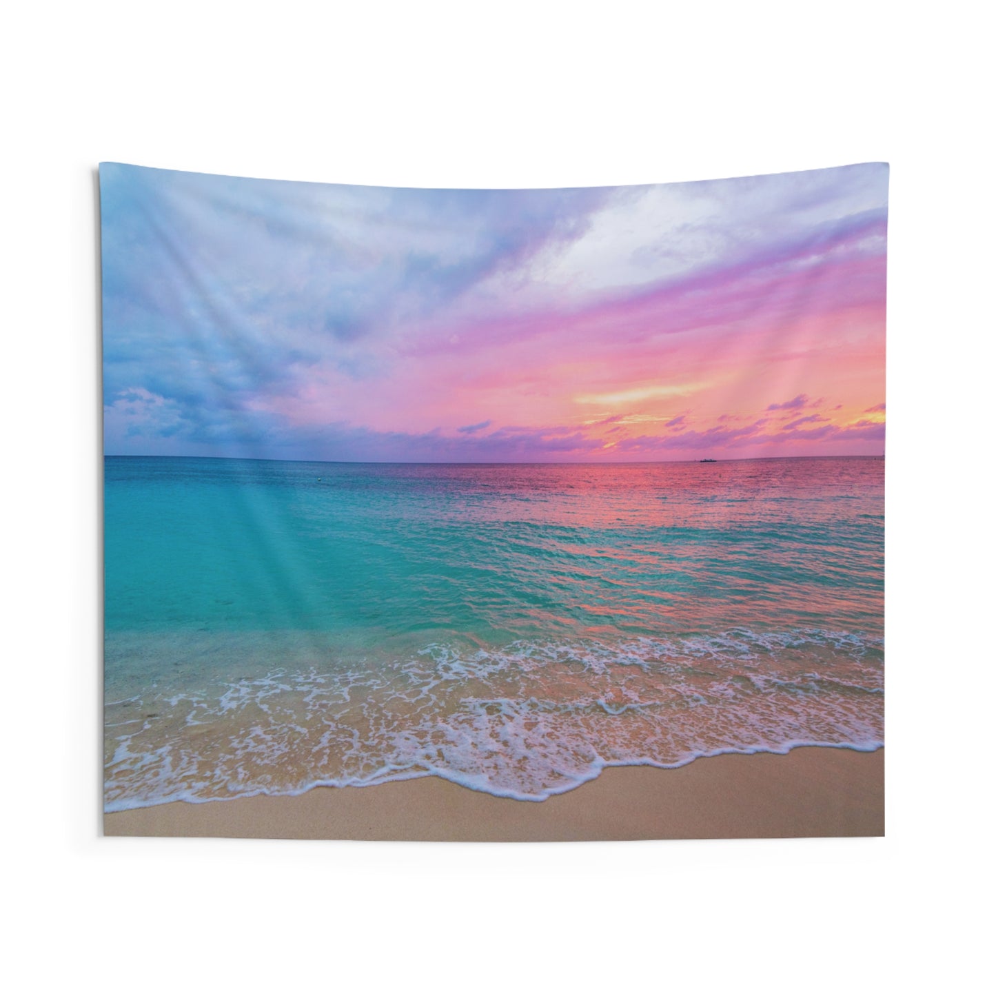 PASTELL PINK TÜRKIS Meer Sonneuntergang • Wandtuch • Wandttepich • Wanddekor in v. Größen bis XXL
