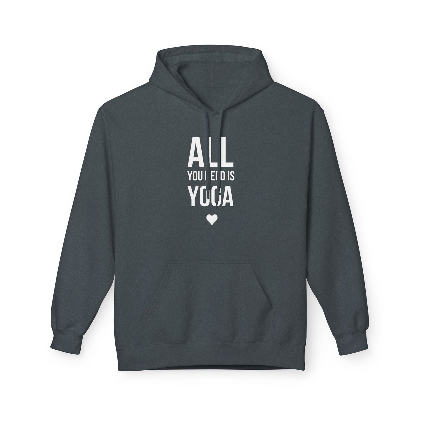 ALL YOU NEED IS YOGA, HERZSYMBOL • Yoga Liebhaber Fleece Pullover • Kuschelweicher Hoodie für Damen & Herren • Baumwolle 🌿