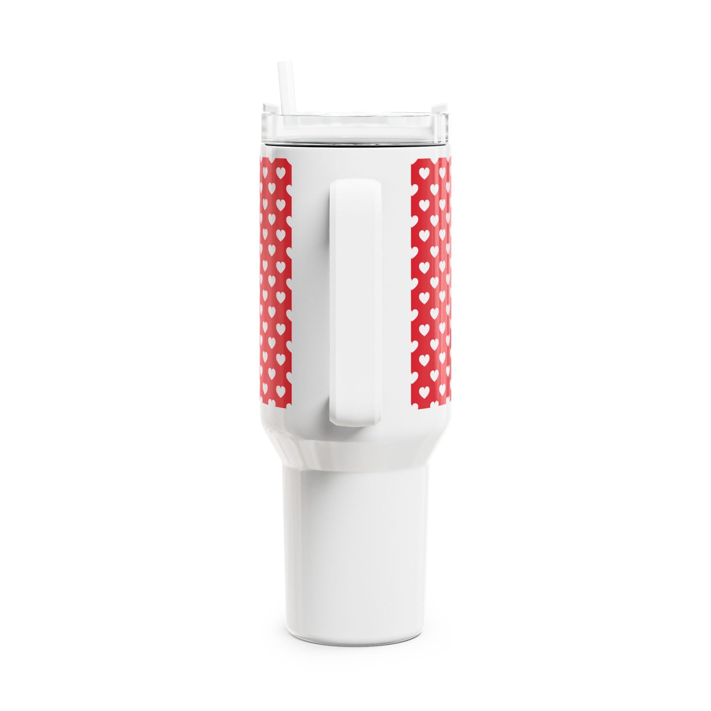 HERZ MUSTER HERZCHEN LOVE LIEBESBEWEIS • Tumbler mit Henkel & Strohhalm • XXL Reisebecher 1,2L