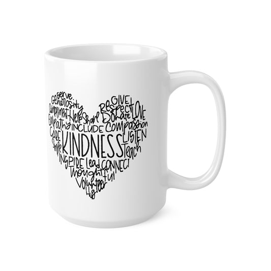 KINDNESS HERZ MOTIV LIEBESBOTSCHAFT • 440ml XXL Kaffeebecher - YOGA SANTA
