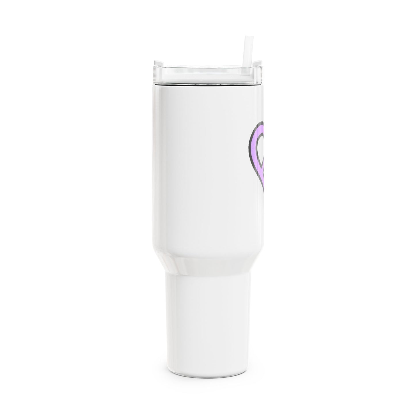 PEACE ZEICHEN HERZ FRIEDENSBOTSCHAFT • Hippie Liebesbeweis Geschenk, LOVE • Tumbler mit Henkel & Strohhalm • XXL Reisebecher 1,2L