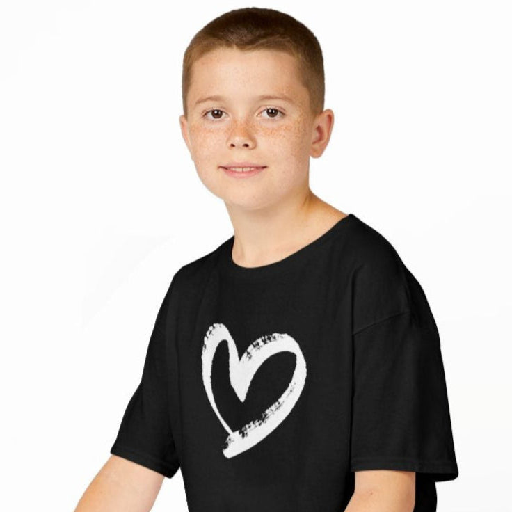 HERZ BILD LOVE MOTIV LIEBE HERZCHEN HANDGEZEICHNET • Oversize Kinder T-Shirt Mädchen Jungen  • BIO Baumwolle 🌿