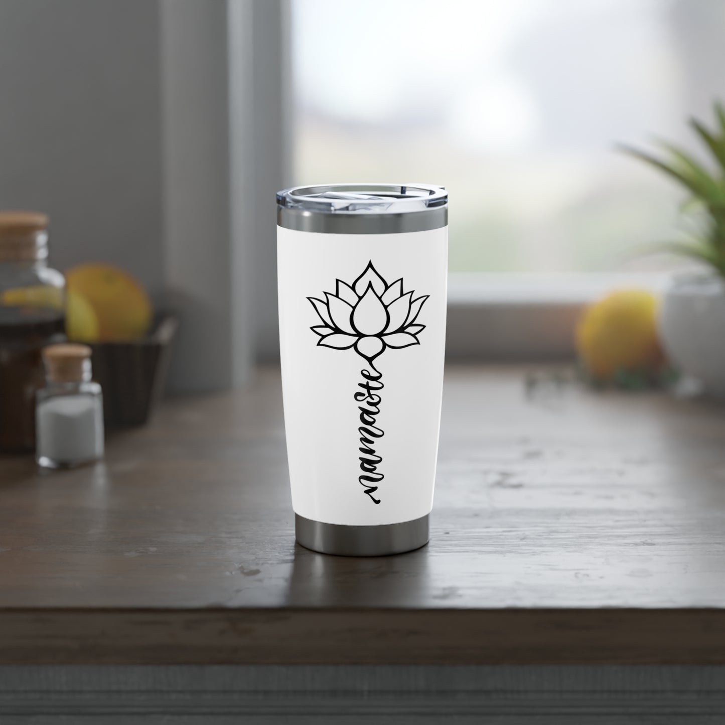 NAMASTE YOGA SPRUCH LOSTUSBLÜTE • Thermo-Reisebecher XL • 590 ml • Tumbler Vagabond