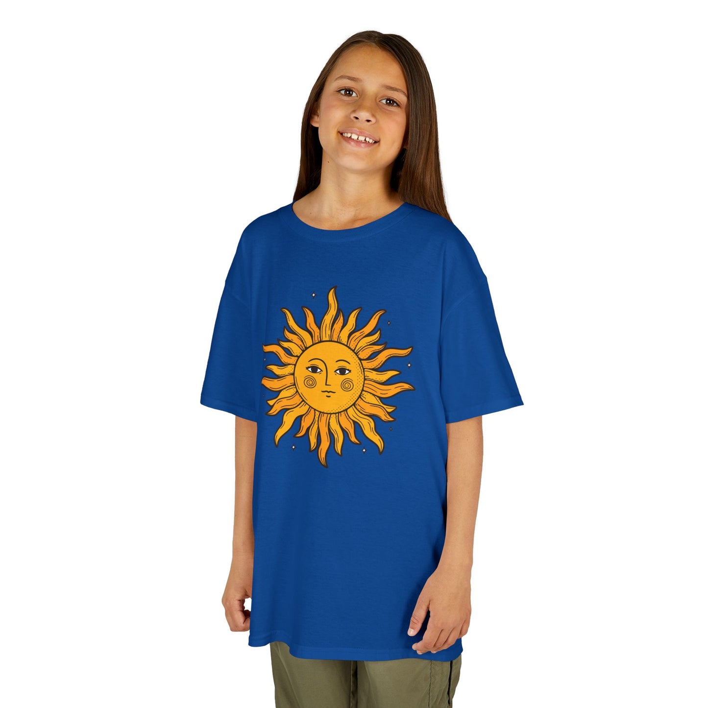 SONNE MOND RETRO VINTAGE STYLE • Oversize Kinder T-Shirt Mädchen Jungen • BIO Baumwolle 🌿