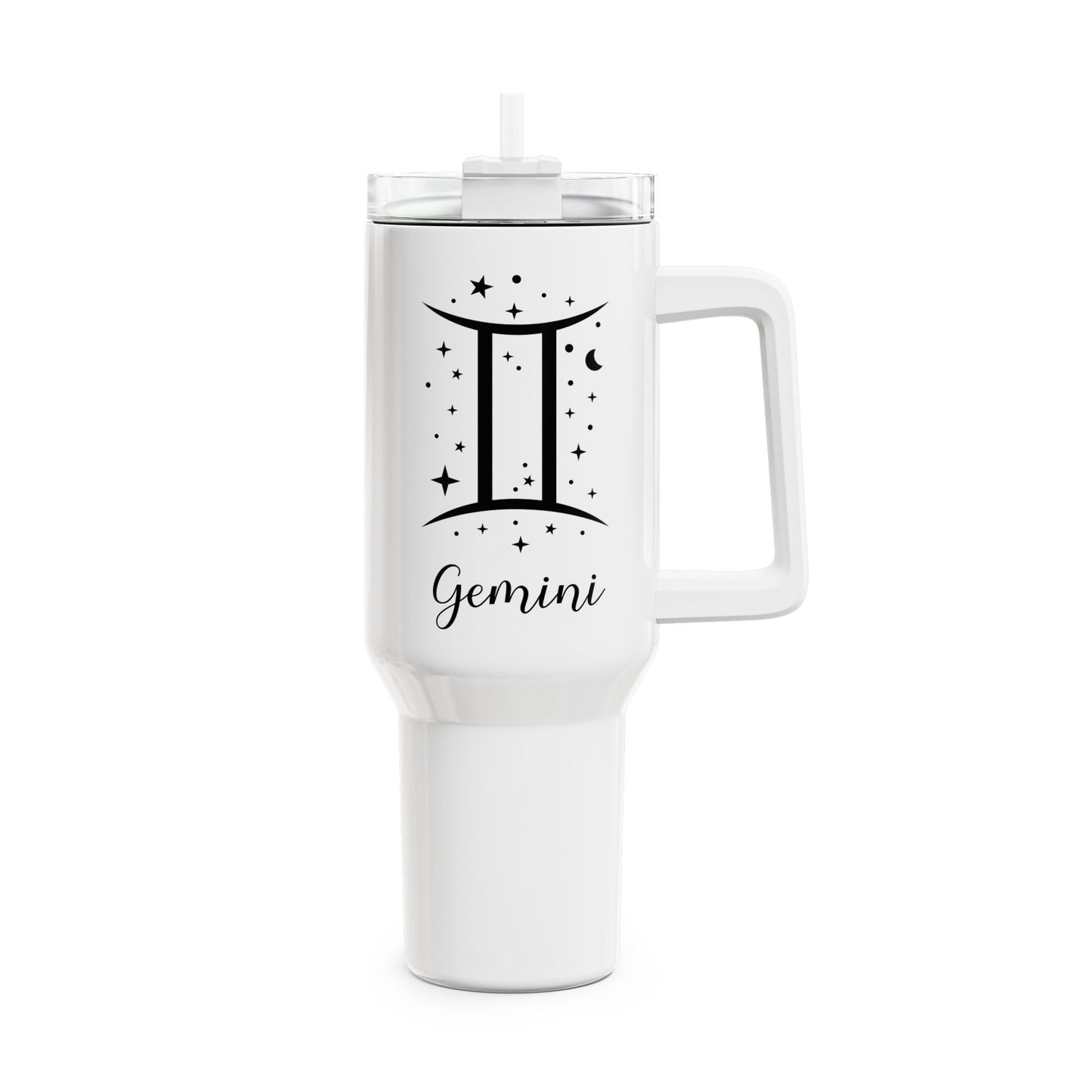 ZWILLINGE GEMINI Symbol Sterne Zeichen Tierkreiszeichen • Tumbler mit Henkel & Strohhalm • XXL Reisebecher 1,2L - YOGA SANTA