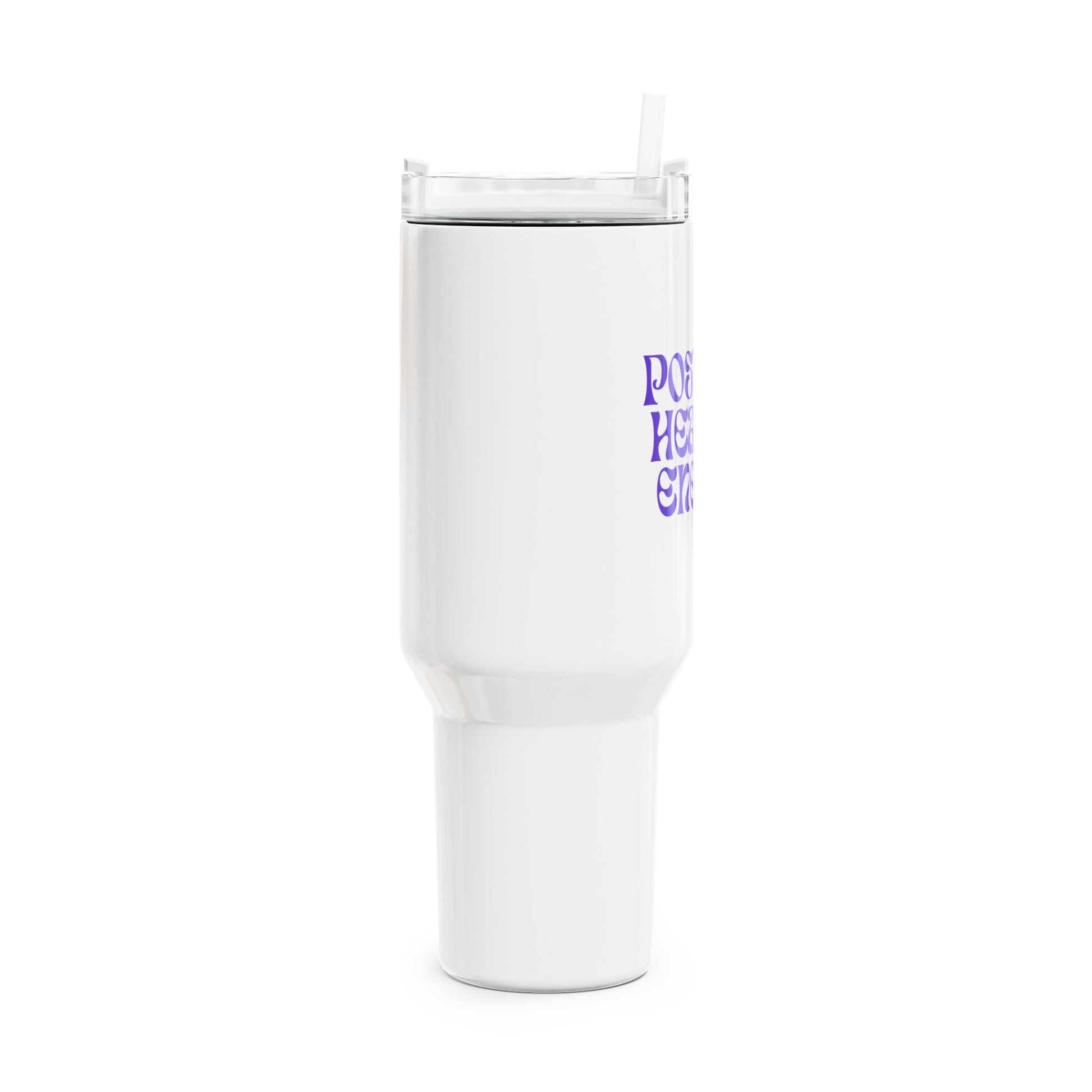 POSITIVE HEALING ENERGY • Tumbler mit Henkel & Strohhalm • XXL Reisebecher 1,2L - YOGA SANTA