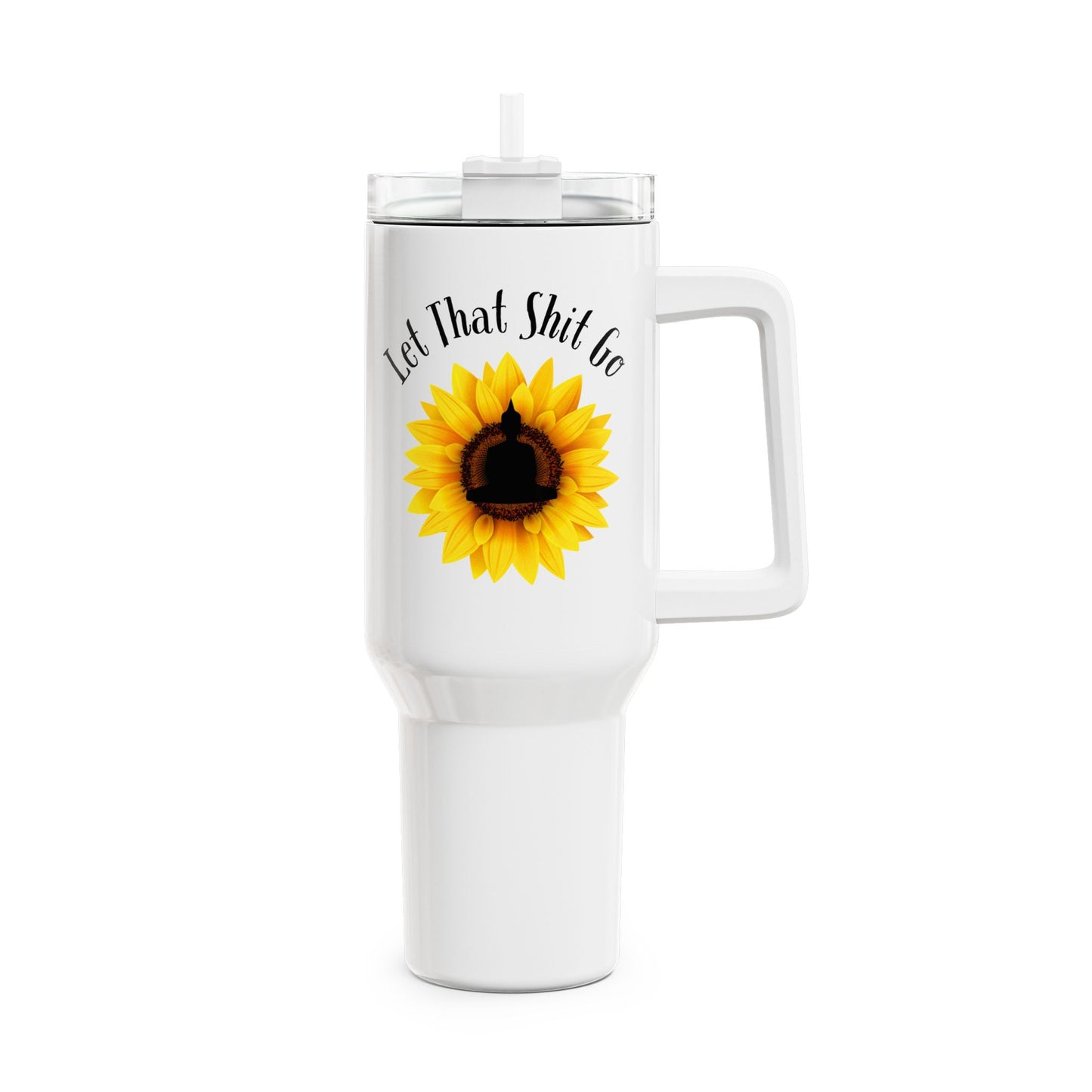 LET THAT SHIT GO • Tumbler mit Henkel & Strohhalm • XXL Reisebecher 1,2L