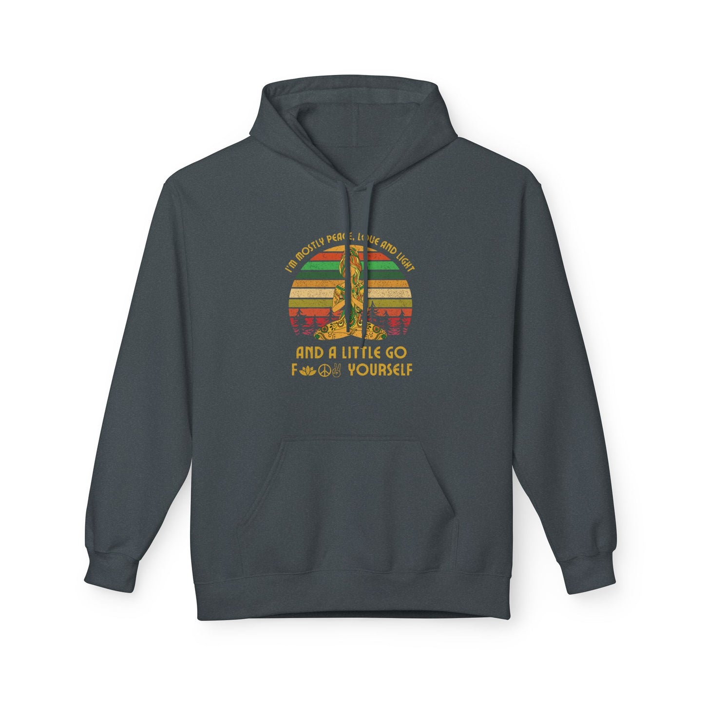 MOSTLY PEACE LOVE & LIGHT • Lustiger Spruch Yoga Humor • Hoodie für Damen & Herren Kuschelpullover • Baumwolle 🌿