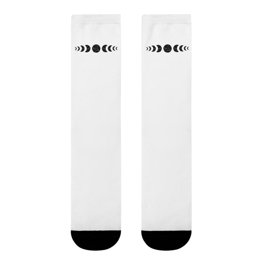 MONDPHASEN MOND ZYKLUS • HAPPY SOCKS Crew Socken Weiß mit Motiv