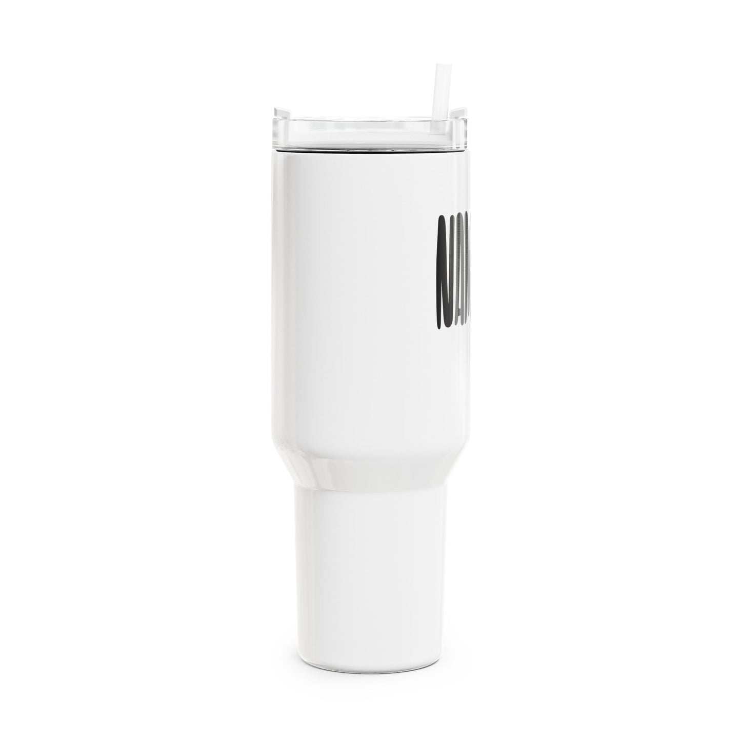 NAMASTE SPRUCH YOGA NIEDLICH • Tumbler mit Henkel & Strohhalm • XXL Reisebecher 1,2L - YOGA SANTA