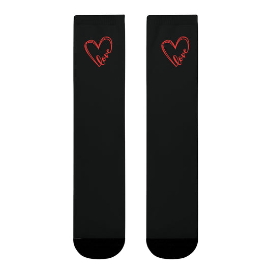HERZ HERZCHEN BILD HANDGEZEICHNET LOVE • HAPPY SOCKS Crew Socken mit Motiv