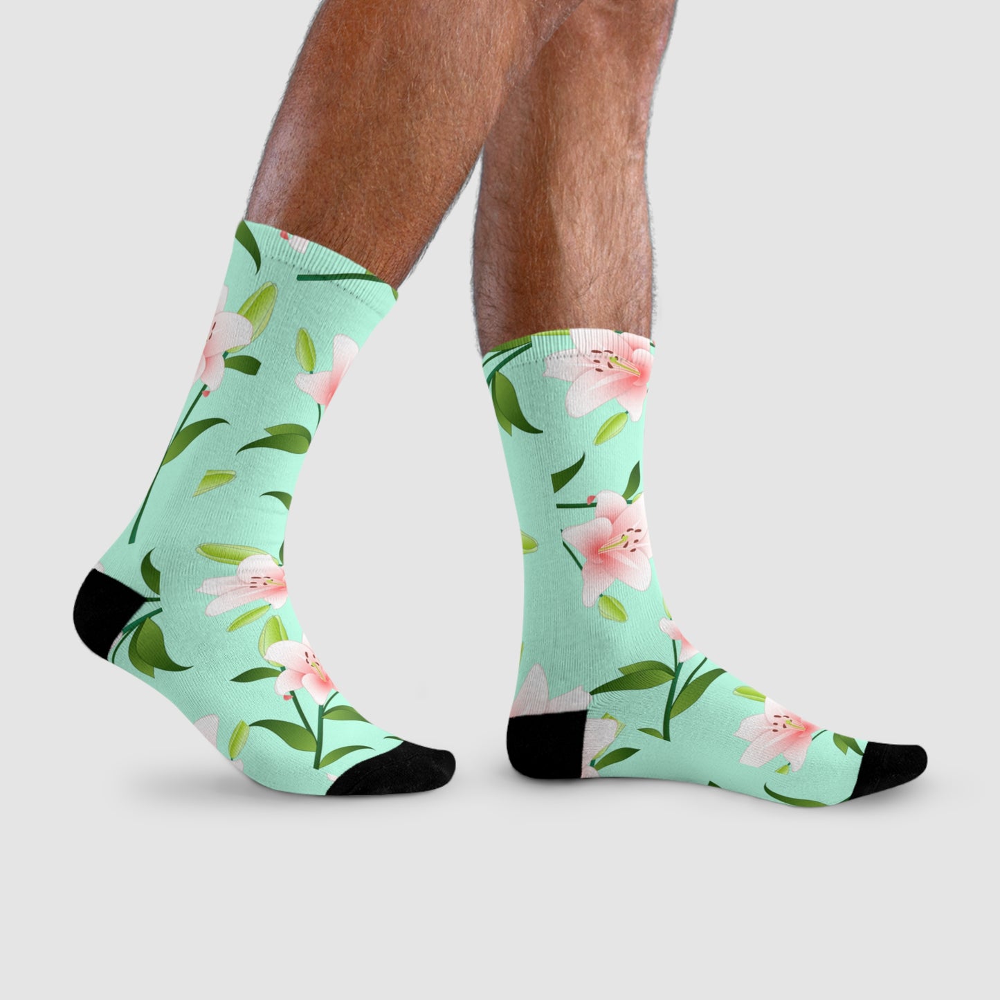 BLUMENMUSTER FLORAL • HAPPY SOCKS Crew Socken Türkis mit Motiv