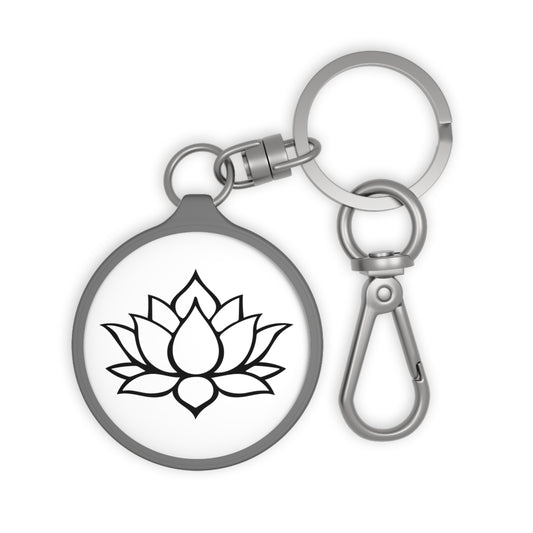 LOTUS ZEICHNUNG MINIMALISITSCH • Edler Luxus Schlüsselanhänger mit Karabiner für Frauen & Männer