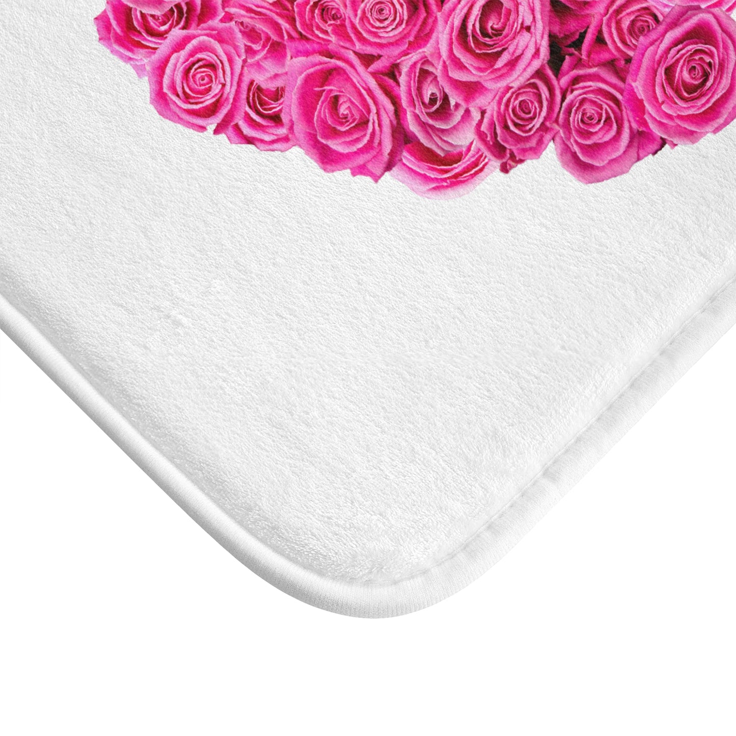 HERZ AUS PINKEN ROSEN BLÜTEN ROSA • Liebesbeweis Geschenk, LOVE Liebesbotschaft ❤️ • Badvorleger / Fussmatte / Badteppich EXTRA Weich • 43 x 61 cm & 53 x 86 cm