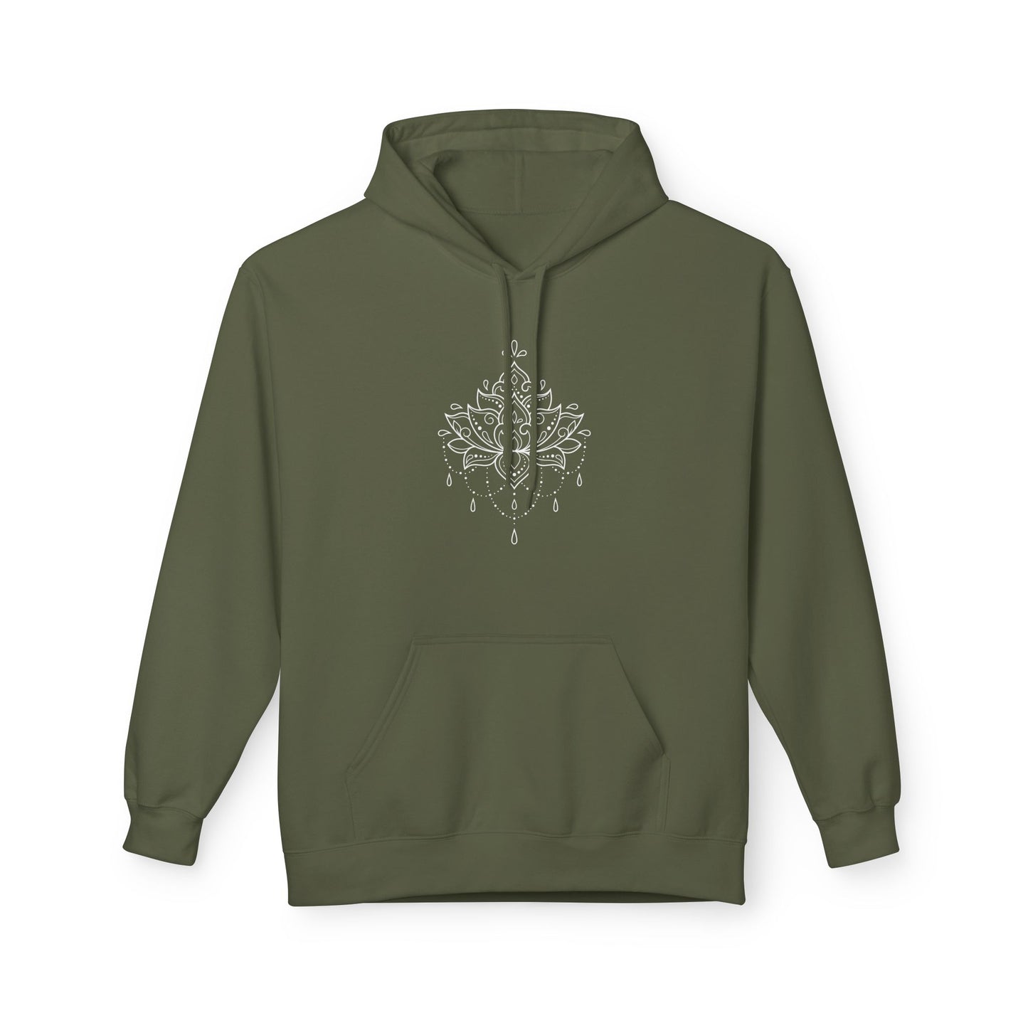 LOTUSBLÜTEN-ZEICHNUNG MINIMALISTISCH, ÄSTHETISCH SCHÖN •    Hoodie für Damen & Herren Kuschelpullover • Baumwolle 🌿