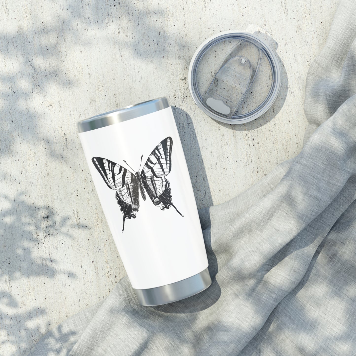 SCHMETTERLING CLIPART ZEICHNUNG ÄSTHETISCH • Thermo-Reisebecher XL • 590 ml • Tumbler Vagabond