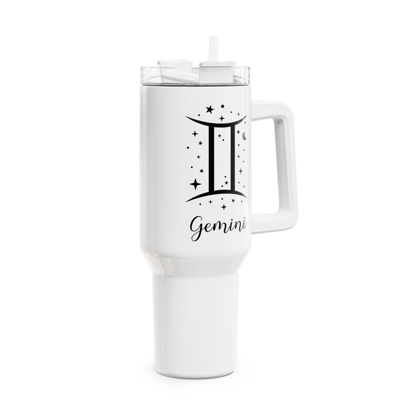 ZWILLINGE GEMINI Symbol Sterne Zeichen Tierkreiszeichen • Tumbler mit Henkel & Strohhalm • XXL Reisebecher 1,2L - YOGA SANTA