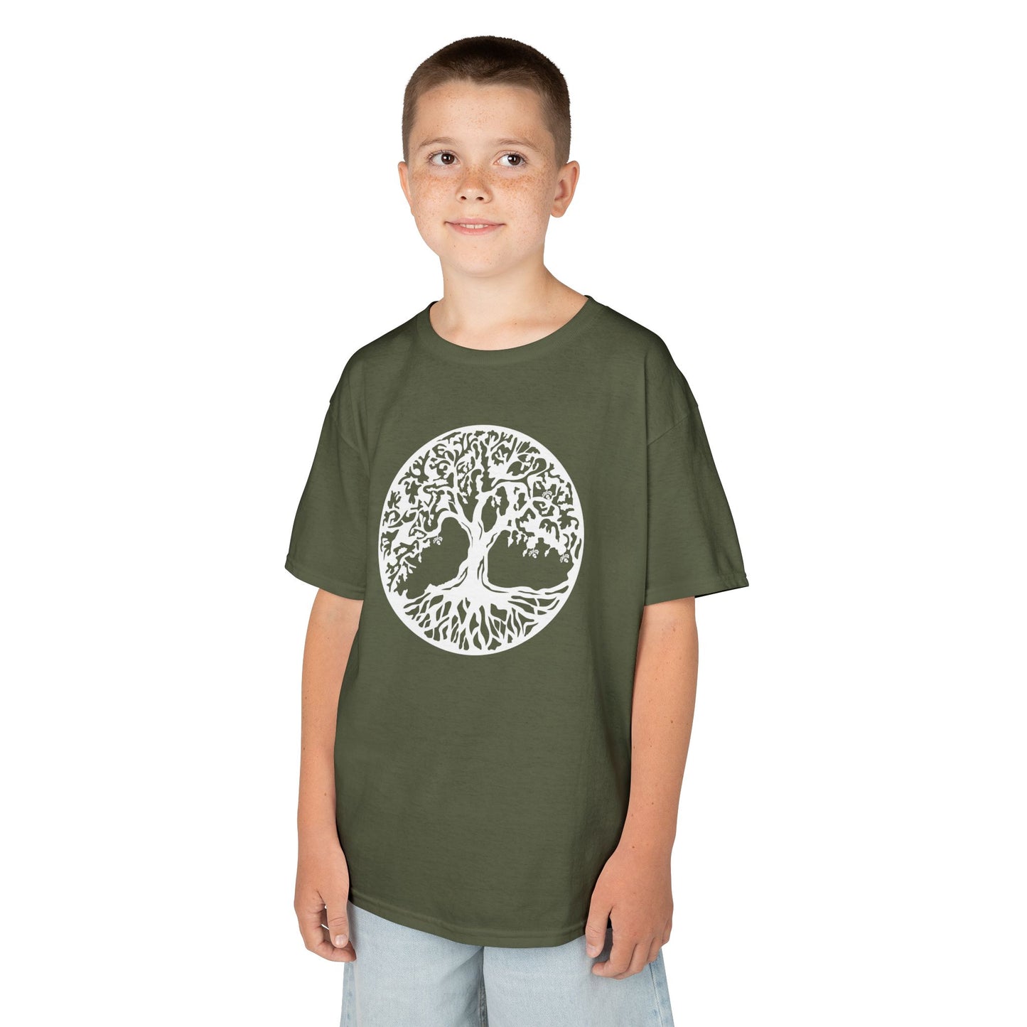 BAUM DES LEBENS Weiß • Kinder Oversize T-Shirt für Mädchen & Jungen (7–16 Jahre) • BIO Baumwolle 🌿
