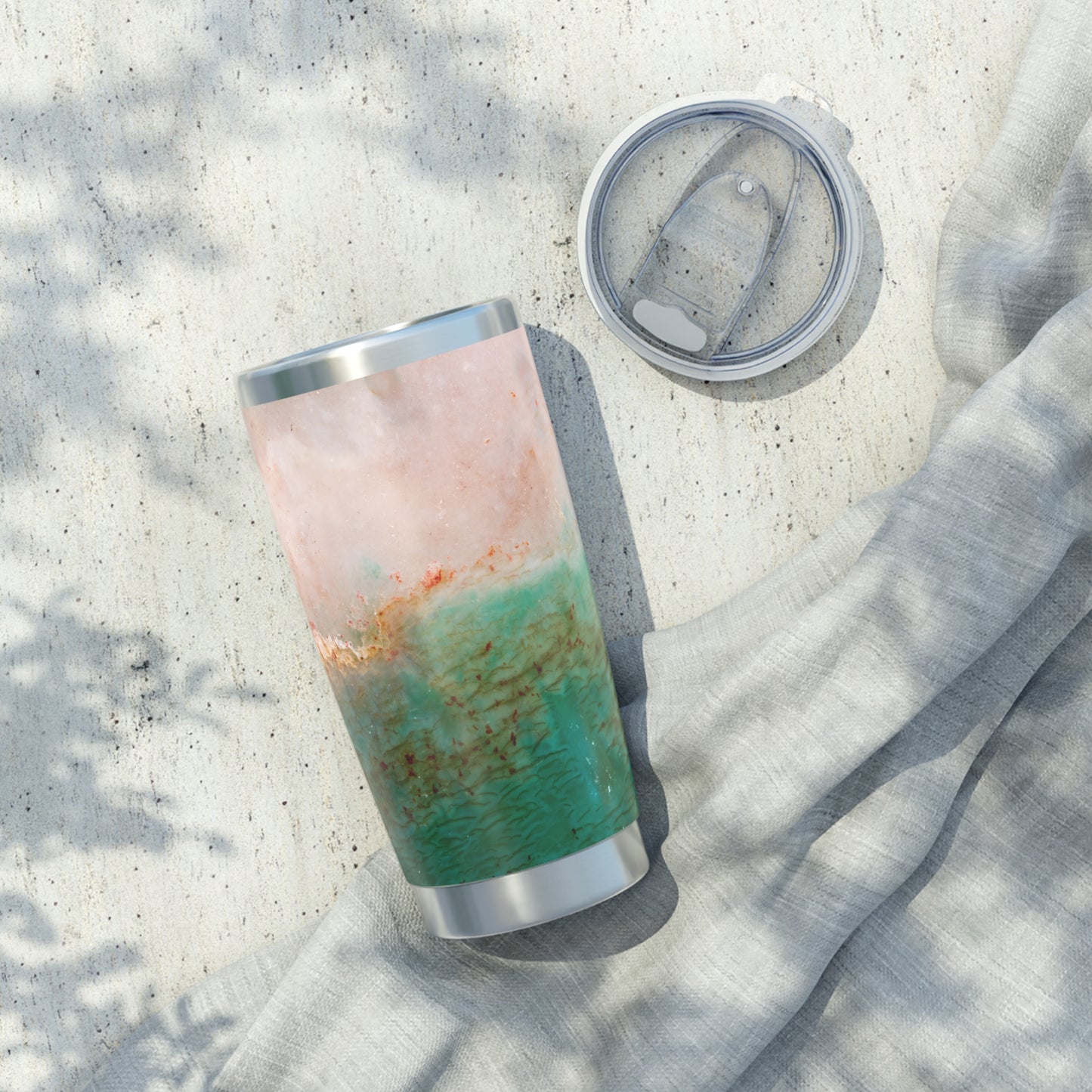 NATURSTEIN MUSTER GRÜN • Thermo-Reisebecher XL • 590 ml • Tumbler Vagabond