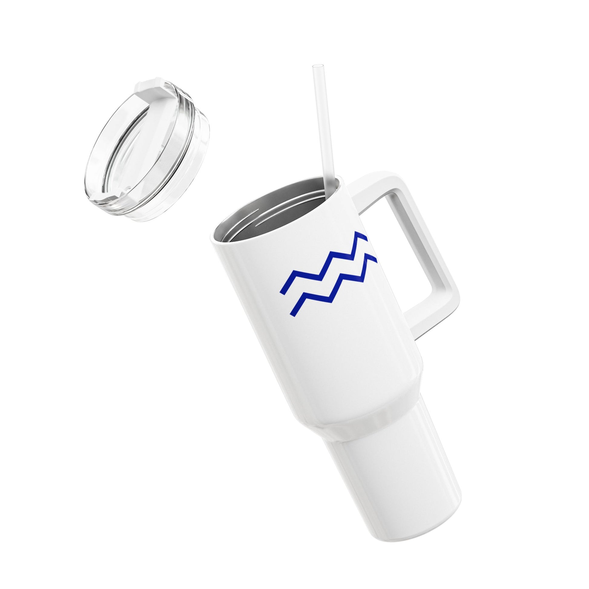 WASSERMANN AQUARIUS STERNZEICHEN Tierkreiszeichen Geburtstagsgeschenkidee  • Tumbler mit Henkel & Strohhalm • XXL Reisebecher 1,2L - YOGA SANTA