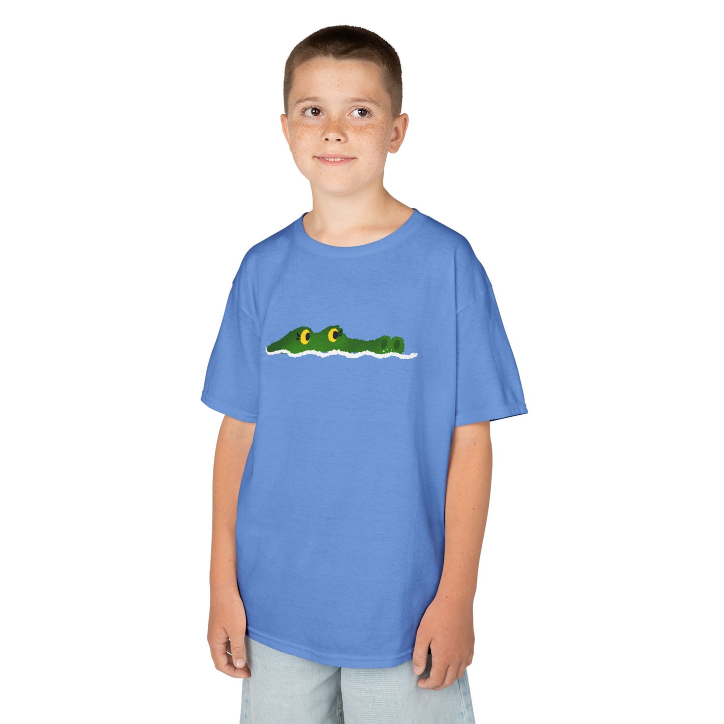 KROKODIL IM WASSER - Tiermotiv Comic LUSTIG• Kinder Oversize T-Shirt für Mädchen & Jungen (7–16 Jahre) • BIO Baumwolle 🌿