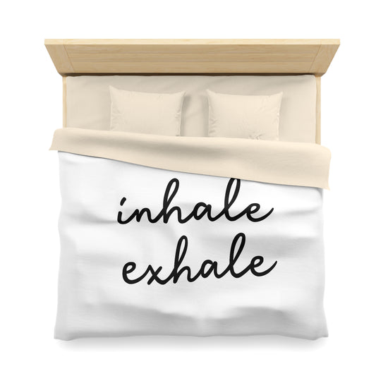INHALE EXHALE - YOGA SPRUCH MEDITATION • Luxus Fleece Kuschelweich Bettwäsche 200x200 cm &  220x240 cm