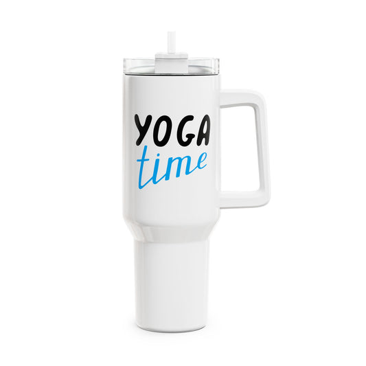 YOGA TIME - YOGA LIEBHABER • Tumbler mit Henkel & Strohhalm • XXL Reisebecher 1,2L - YOGA SANTA