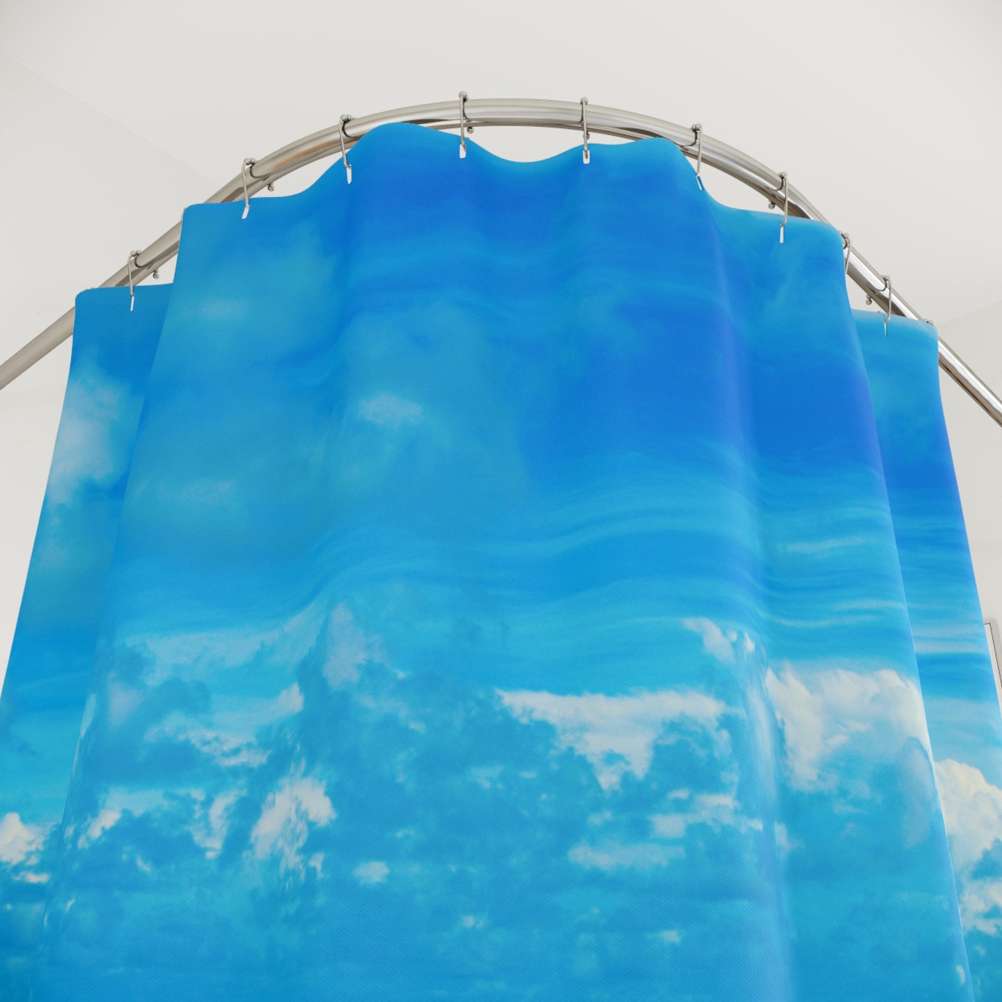 MEER STRAND HIMMEL • Urlaubsmotiv • Hochwertiger, Schöner Duschvorhang 180x200 cm Weiss