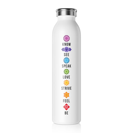 CHAKREN 7 CHAKRA SYMBOLE • Edelstahl Thermosflasche SLIM • 600 ml