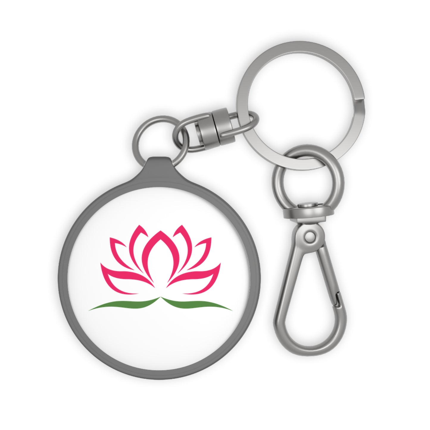 LOTUSBLÜTE PINK ZEICHNUNUNG MINIMALISITSCH • Edler Luxus Schlüsselanhänger mit Karabiner für Frauen & Männer