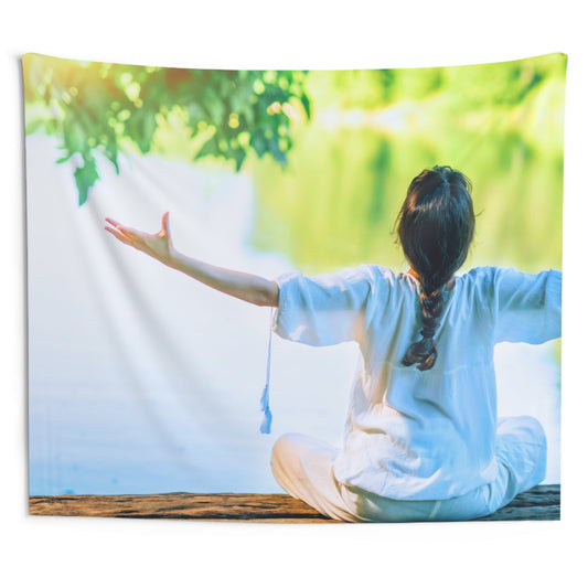 YOGA MOTIV MEDITATION POSE • Wandtuch • Wandttepich • Wanddekor in v. Größen bis XXL