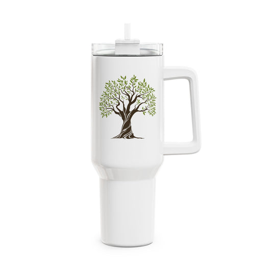 OLIVENBAUM ZEICHNUNG • Tumbler mit Henkel & Strohhalm • XXL Reisebecher 1,2L
