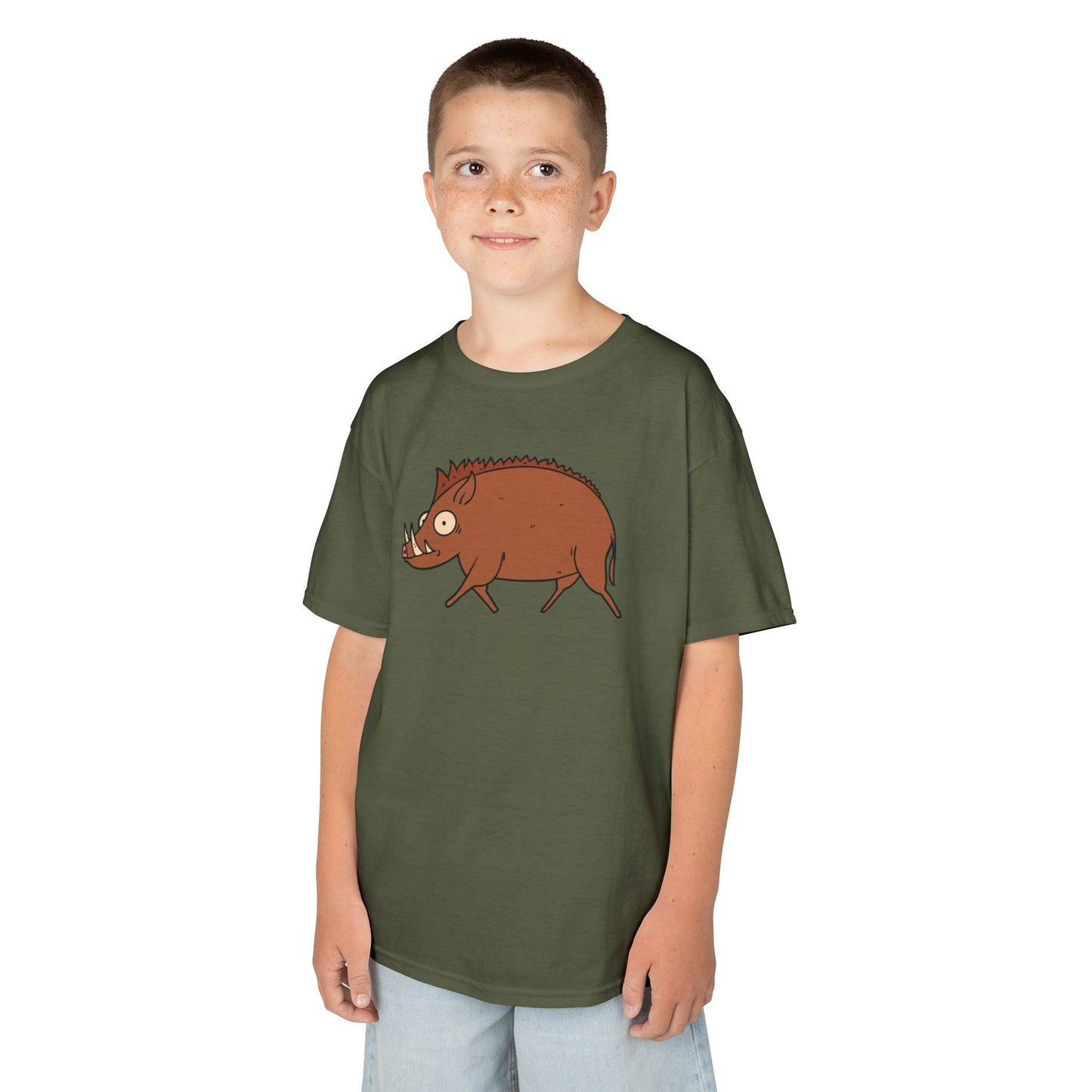 WILDSCHWEIN WALDTIER COMIC NIEDLICH SÜß • Kinder Oversize T-Shirt für Mädchen & Jungen (7–16 Jahre) • BIO Baumwolle 🌿
