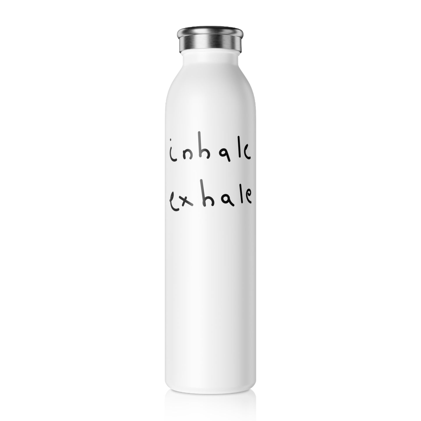 INHALE EXHALE • YOGA SPRUCH • Edelstahl Thermosflasche SLIM • 600 ml