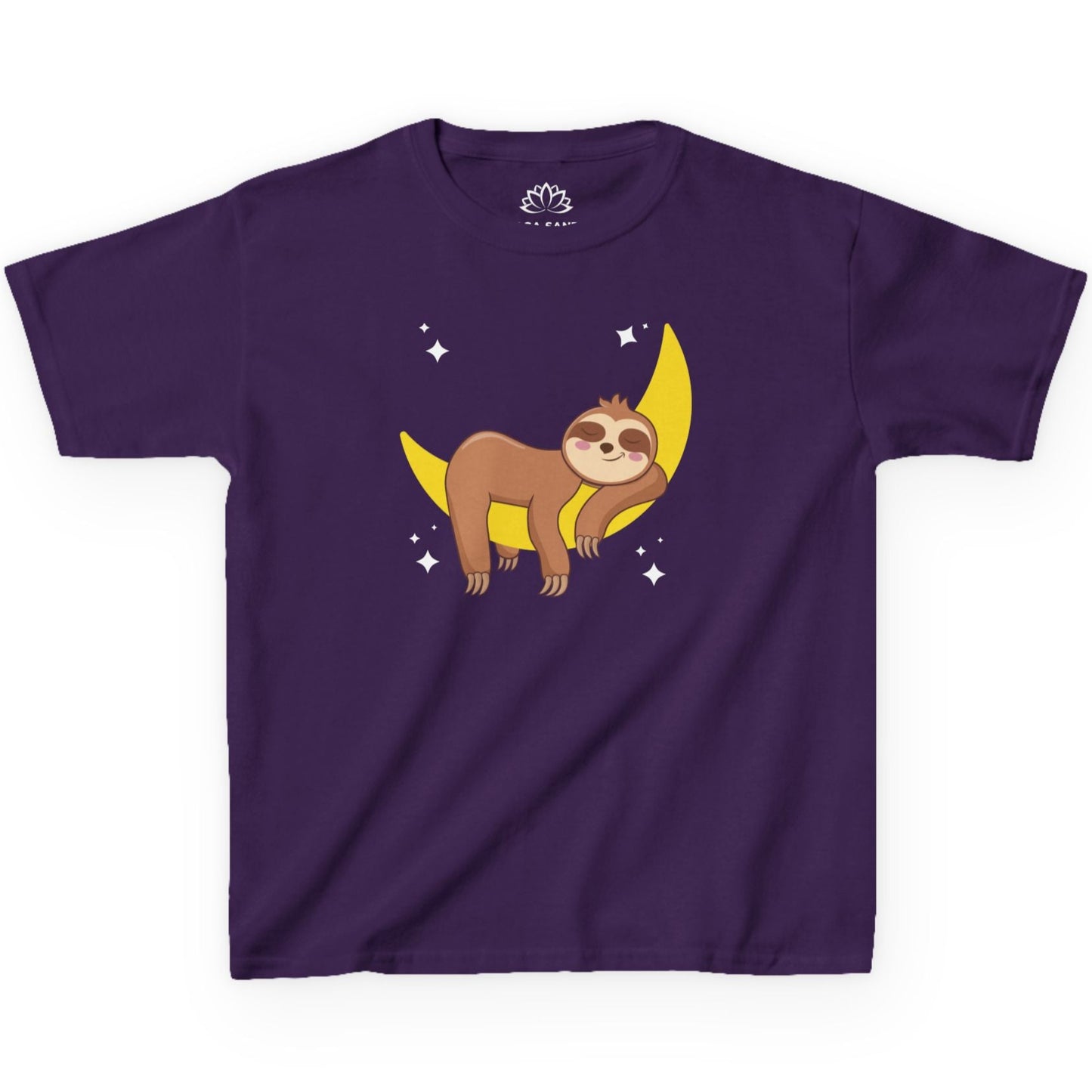 FAULTIER SLOT CHILLT LÄSSIG COOL im Mond unter Sternen • Pijama Schlafoberteil Oversize Kinder T-Shirt Mädchen Jungen • BIO Baumwolle 🌿