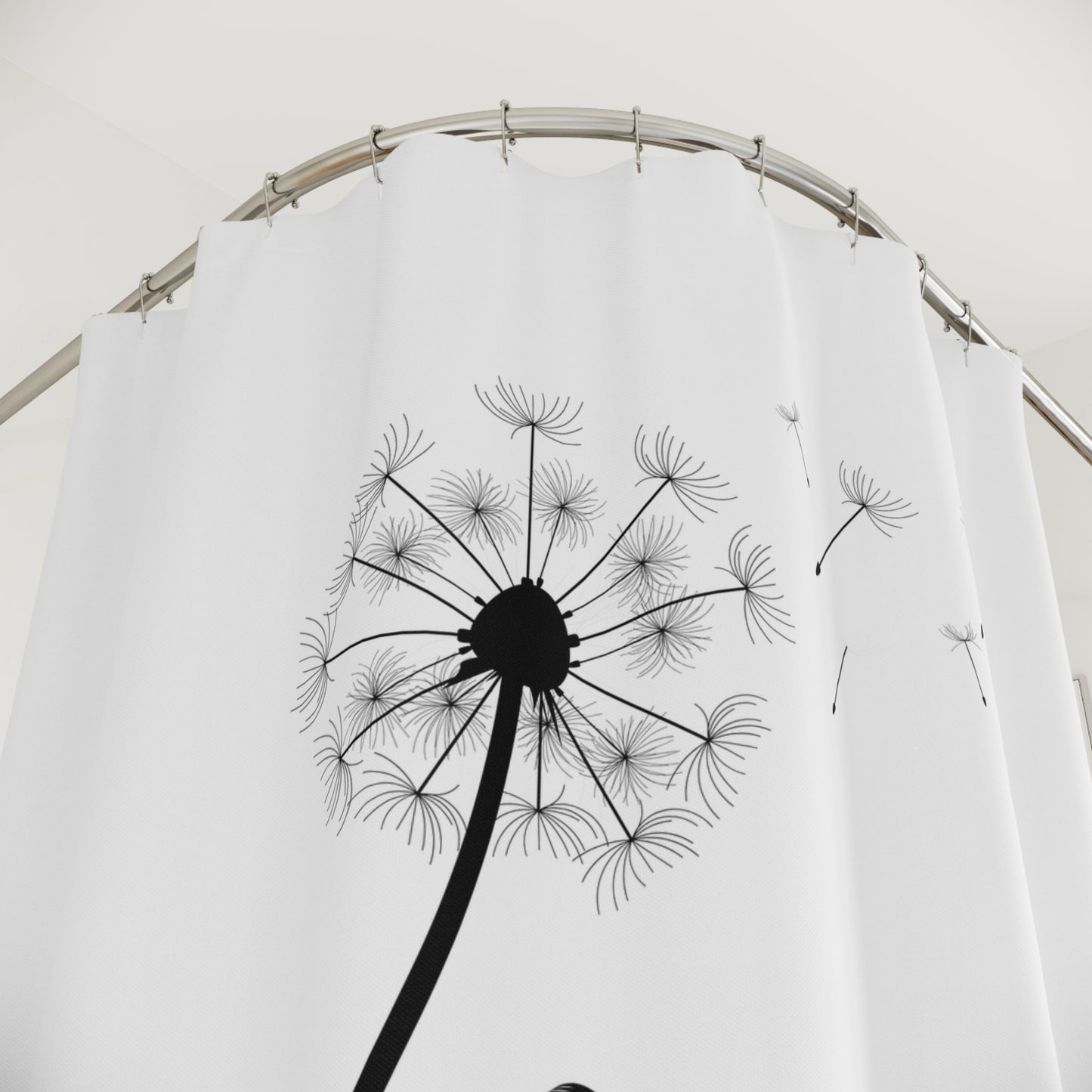 BLUME MIT ELFE COMIC • Hochwertiger, Schöner Duschvorhang 180x200 cm Weiss