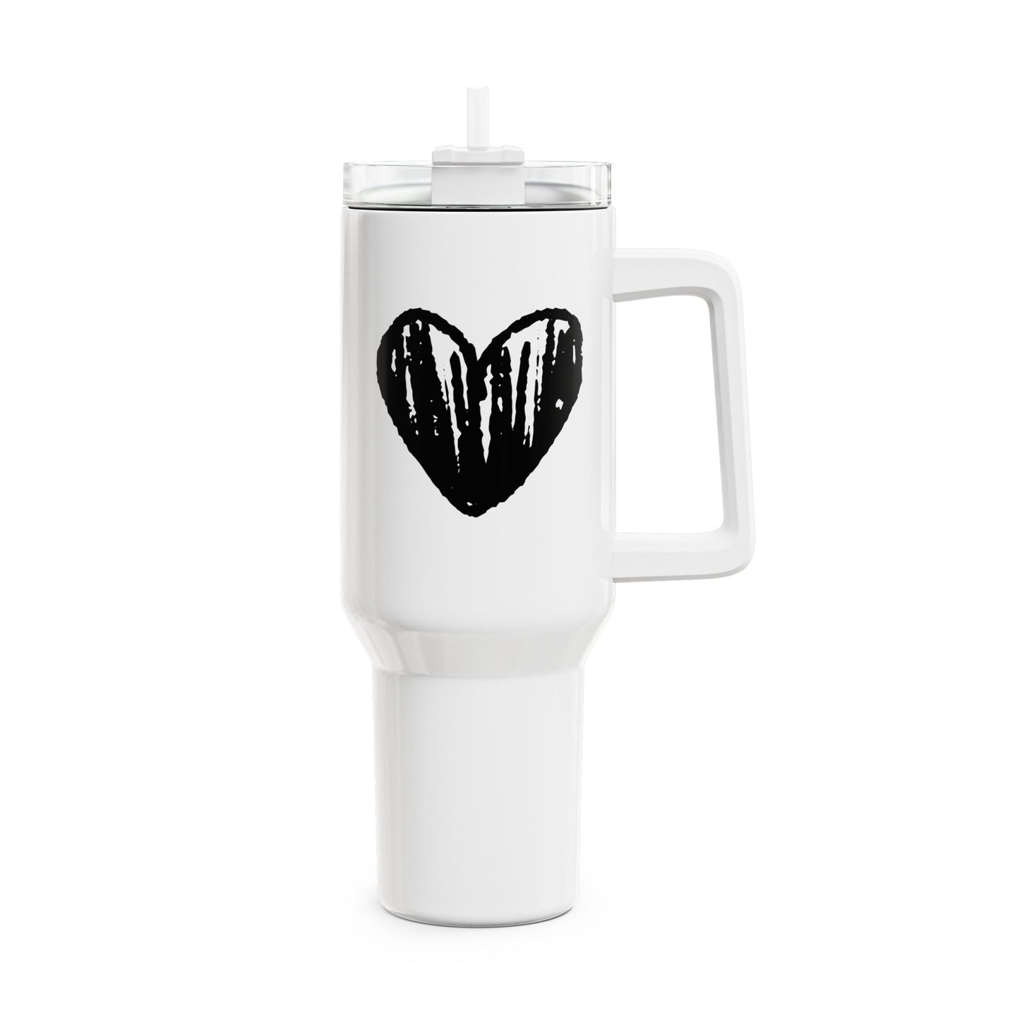 HERZ BILD CLIPART • Liebesbeweis Geschenk, LOVE Liebesbotschaft • Tumbler mit Henkel & Strohhalm • XXL Reisebecher 1,2L - YOGA SANTA