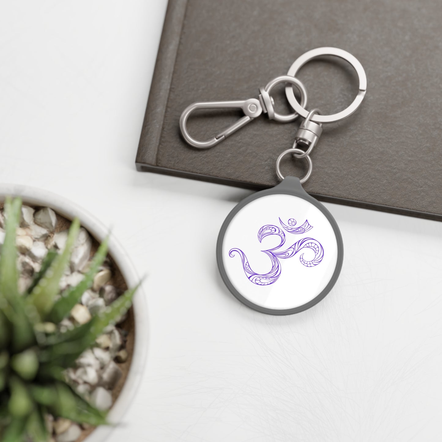 OM ZEICHEN OHM SYMBOL AUM - SPRUCH • Edler Luxus Schlüsselanhänger mit Karabiner für Frauen & Männer