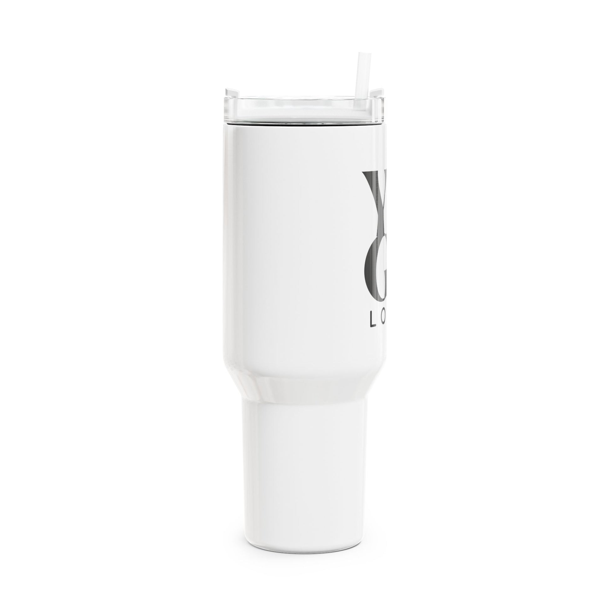 YOGA LOVER SCHRIFTZUG • Tumbler mit Henkel & Strohhalm • XXL Reisebecher 1,2L - YOGA SANTA