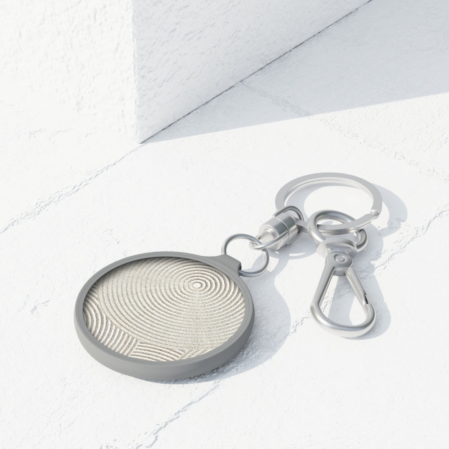 ZEN GARTEN - SANDSTRAND • Edler Luxus Schlüsselanhänger mit Karabiner für Frauen & Männer