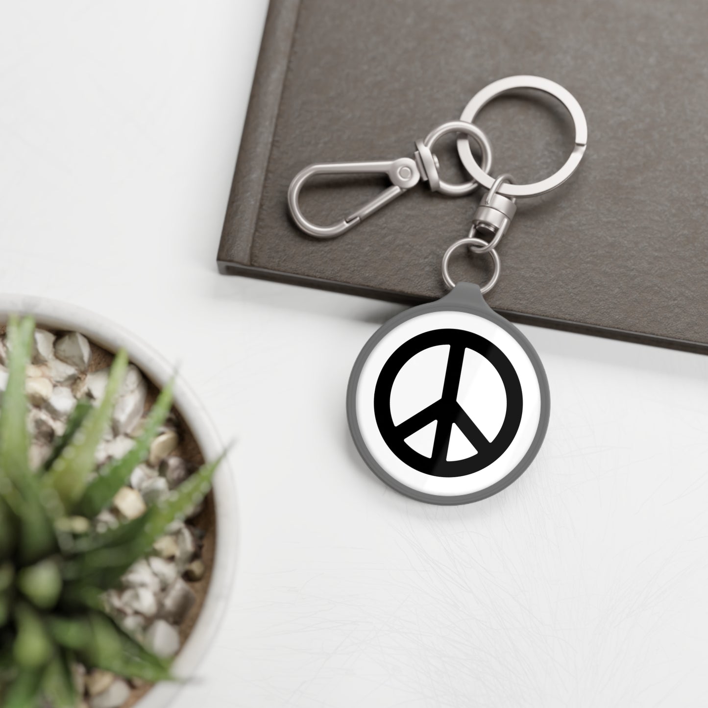 PEACE SYMBOL ZEICHEN FRIEDEN • Edler Luxus Schlüsselanhänger mit Karabiner für Frauen & Männer
