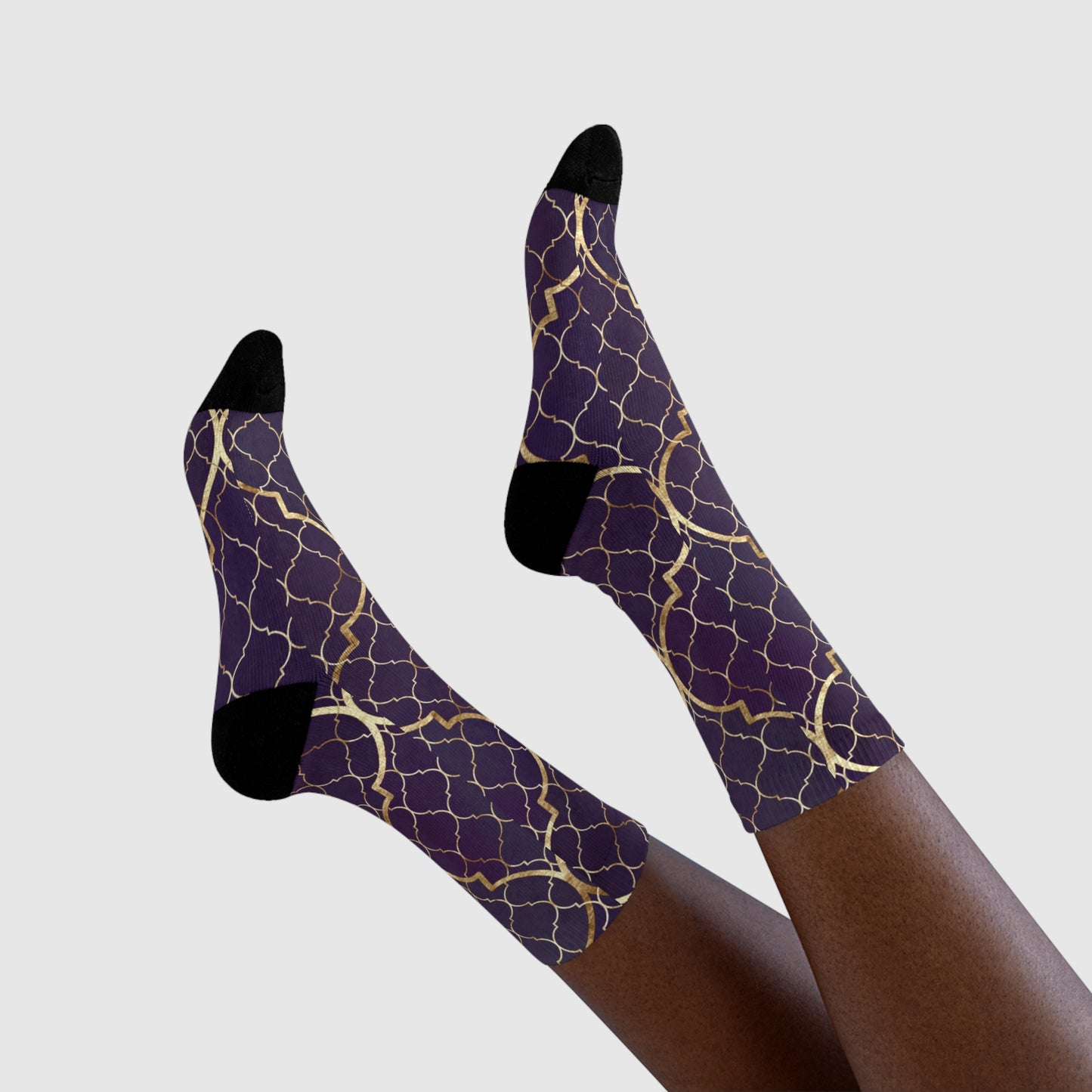 LUXUS SOCKEN LILA ORIENTALISCHES DESIGN • HAPPY SOCKS Crew Socken mit Motiv
