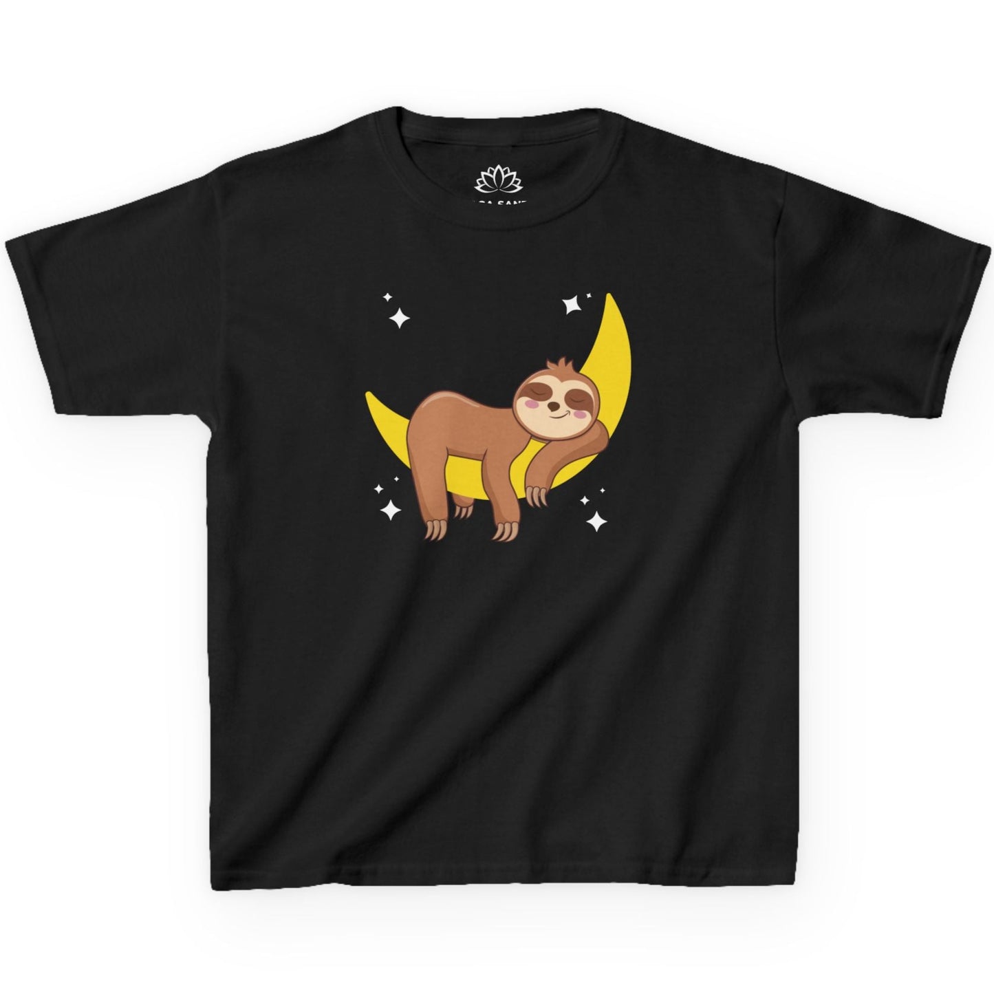 FAULTIER SLOT CHILLT LÄSSIG COOL im Mond unter Sternen • Pijama Schlafoberteil Oversize Kinder T-Shirt Mädchen Jungen • BIO Baumwolle 🌿