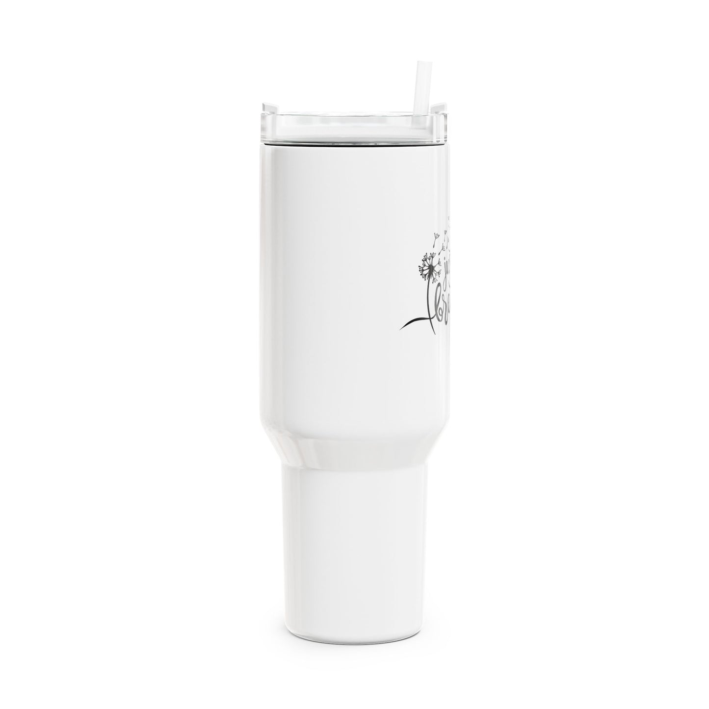 JUST BREAHTE - PUSTEBLUME • Tumbler mit Henkel & Strohhalm • XXL Reisebecher 1,2L - YOGA SANTA
