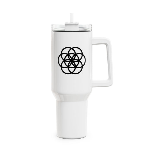 SEED OF LIFE - Samen des Lebens • Heilige Geometrie • Tumbler mit Henkel & Strohhalm • XXL Reisebecher 1,2L - YOGA SANTA