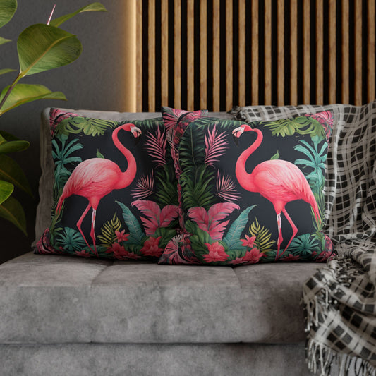 FLAMINGO PINK ROSA VOGEL SCHÖN • Deko Kissenbezug mit Reißverschluss Quadratisch Bunt