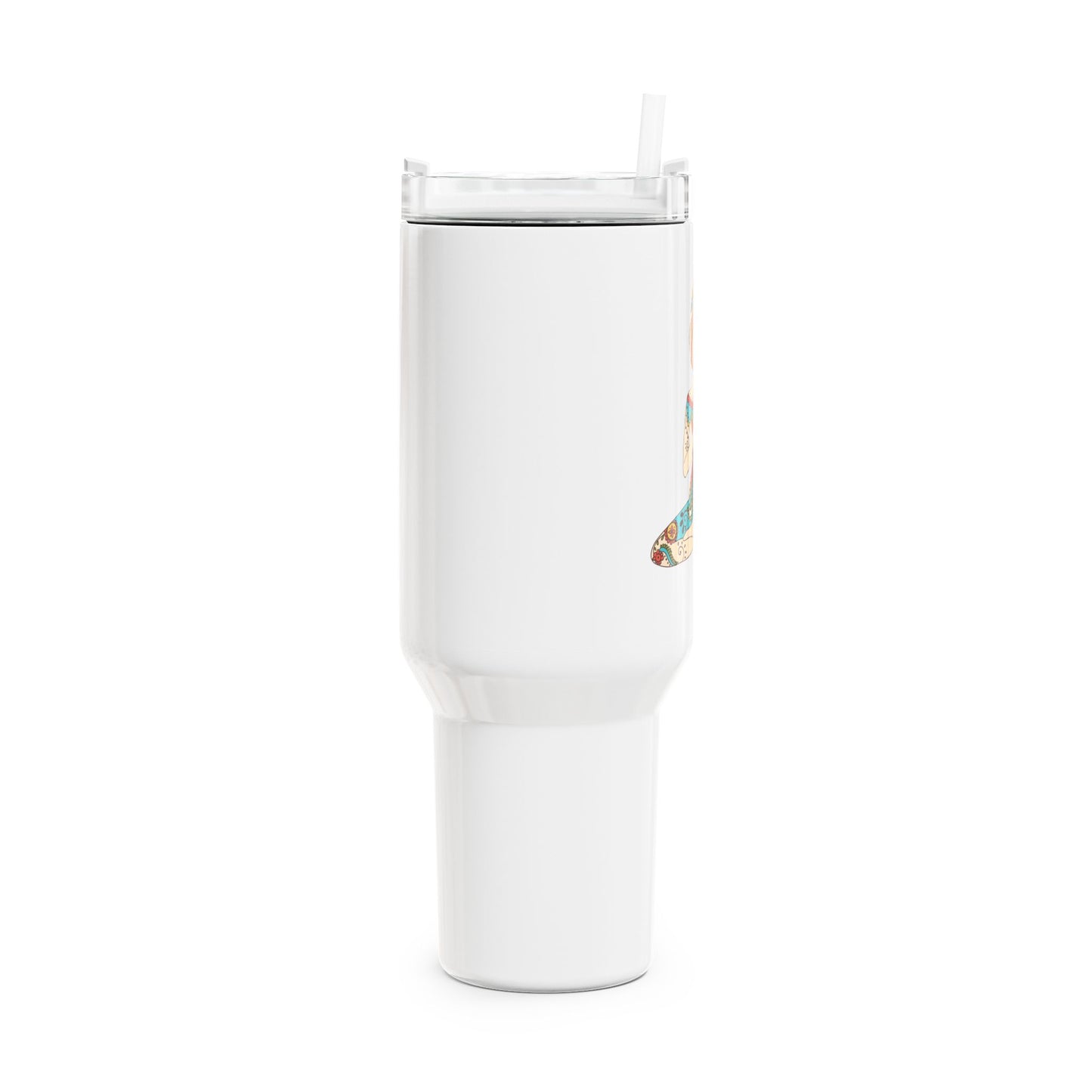 SCHÖNE YOGI FRAU MEDITATIONSPOSE • Tumbler mit Henkel & Strohhalm • XXL Reisebecher 1,2L - YOGA SANTA