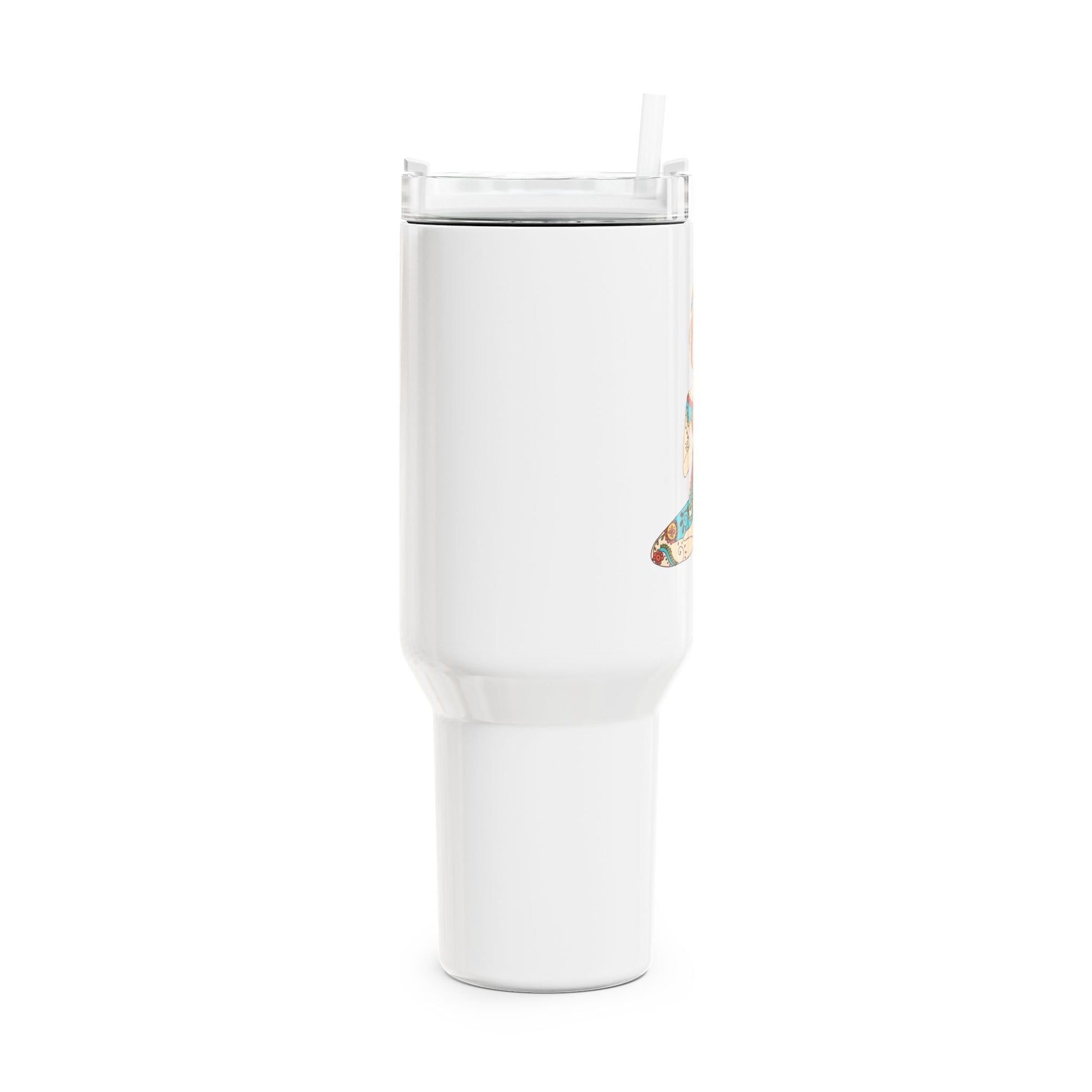 SCHÖNE YOGI FRAU MEDITATIONSPOSE • Tumbler mit Henkel & Strohhalm • XXL Reisebecher 1,2L - YOGA SANTA