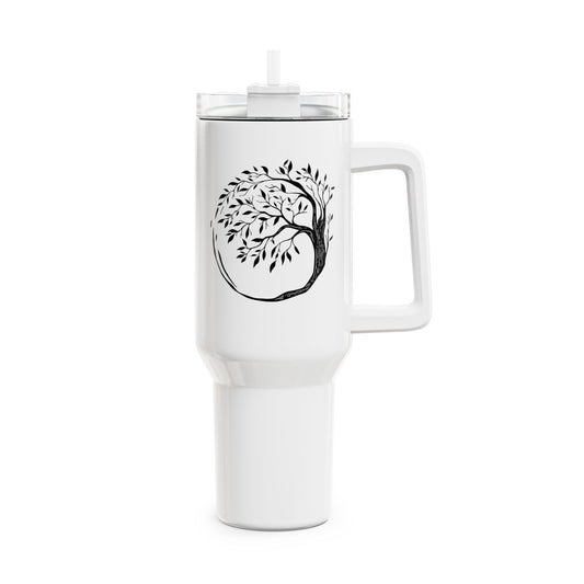 BAUM DES LEBENS ZEICHNUNG • Tumbler mit Henkel & Strohhalm • XXL Reisebecher 1,2L