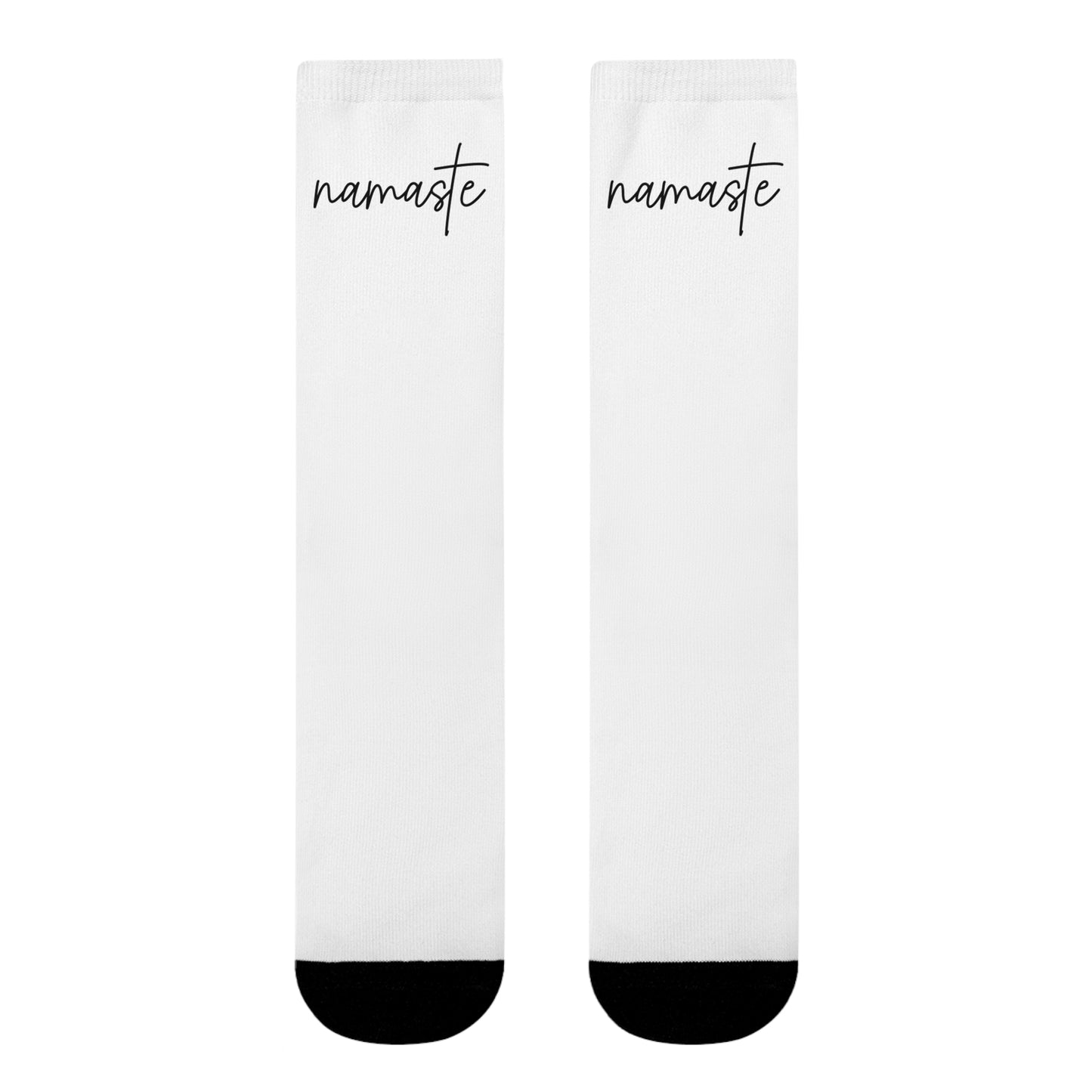 NAMASTE YOGA SPRUCH • HAPPY SOCKS Crew Socken Weiß mit Motiv